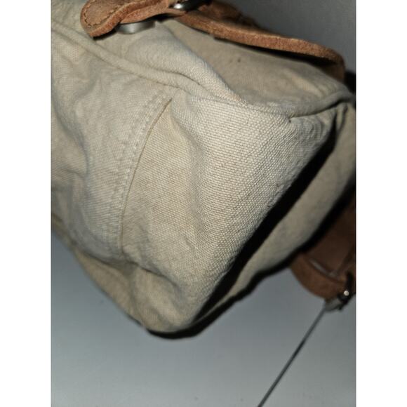 Anabaglish Sundance Canvas/Leather Large Distressed Messenger Bag 16x11x5 - Picture 8 of 14